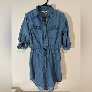 MPH Collection Women’s Medium 3/4 Sleeve Denim Dress Casual Soft Fall Western